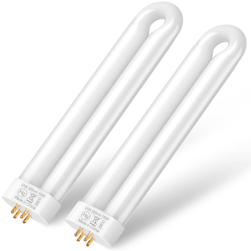 [Australia] - GOOTOP Replacement Bulb for Zap T6 Pro, K15, T9, X3 Bug Zapper Outdoor, 15W, 4-Pin Base, U Shaped Twin Tube Bulb for Outdoor Mosquito Zapper,2 Pack 
