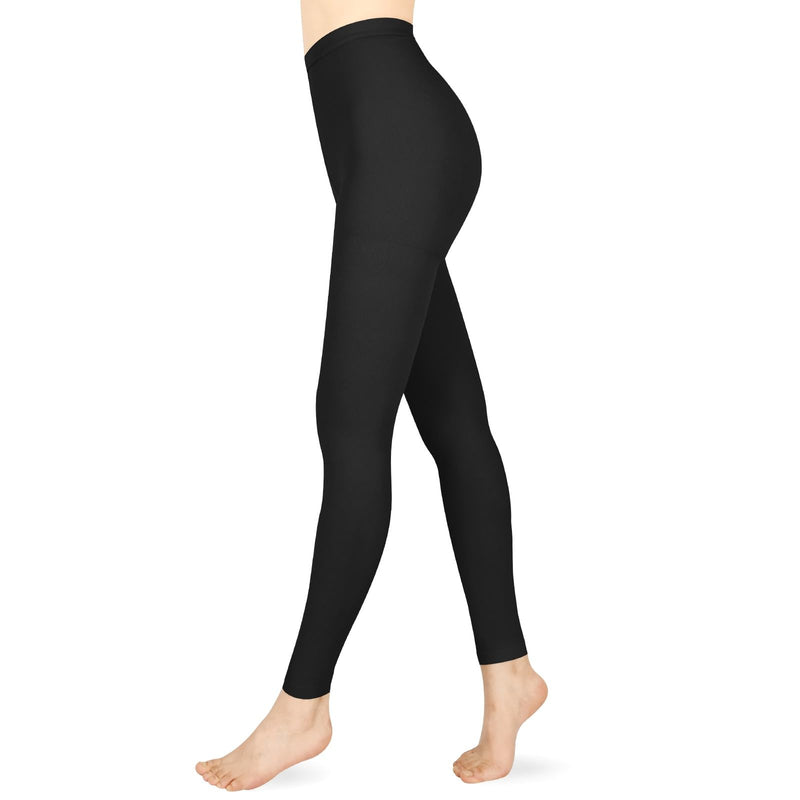 [Australia] - Compression Pantyhose for Women & Men, Medical Graduated Compression Stockings, Waist High Support Tights, Opaque Leggings for Varicose Veins,Edema,Post Surgery Small 20-30mmHg Footless Black 