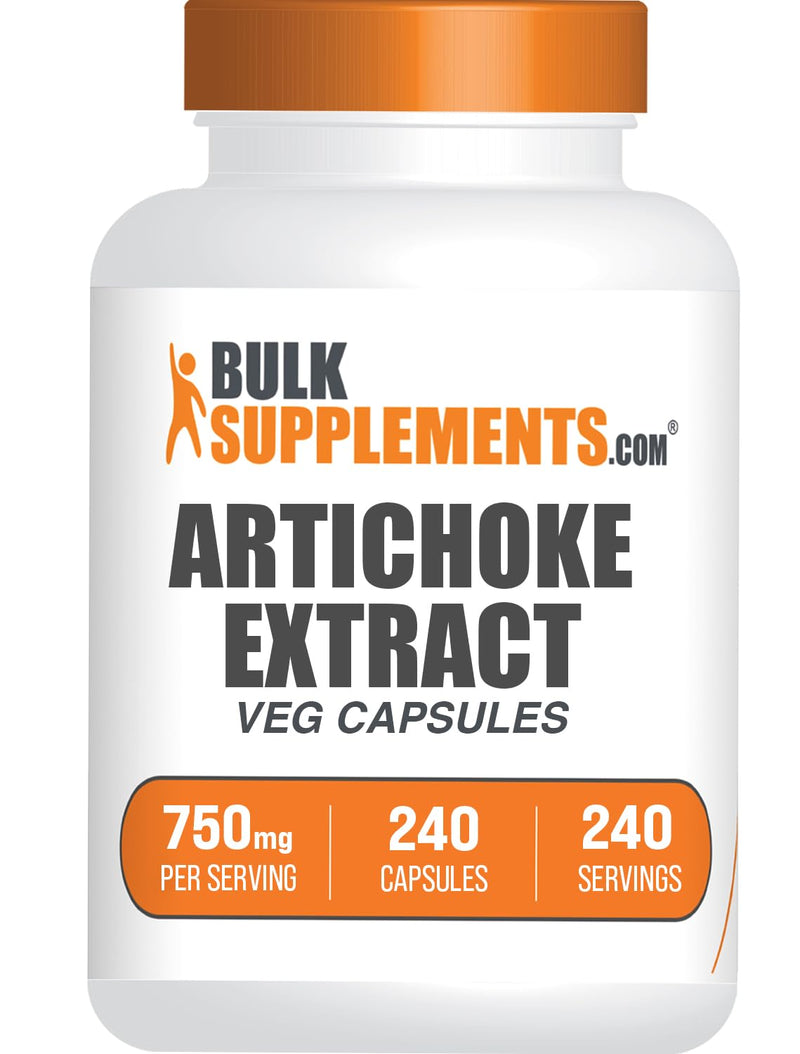 [Australia] - BulkSupplements.com Artichoke Extract Capsules - Artichoke Extract for Liver Support, Herbal Supplement - Vegan & Gluten Free, 1 Capsule per Serving (750mg), 240 Veg Capsules (Pack of 1) 