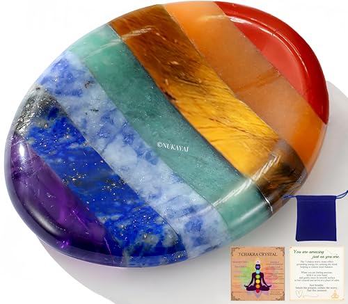 7 Chakra Worry Stone Healing Crystal–Anxiety Relief Items Gifts 7chakra Oval Shaped