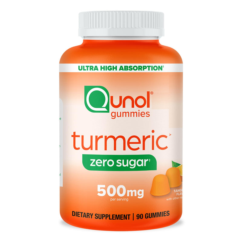 [Australia] - Qunol Zero Sugar Turmeric Gummies, Gummy with 500mg Turmeric Curcumin, Joint Support Supplement, Ultra High Absorption Tumeric Curcumin, Vegetarian, Gluten Free, 90 Count 90 Count (Pack of 1) 
