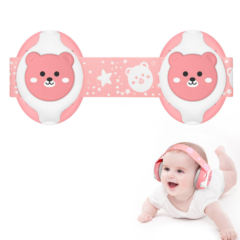 [Australia] - Baby Ear Muffs,25dB NRR Infant Headphones Noise Cancelling Baby Ear Protection with Carrying Bag Baby Travel Essentials,Baby Sound Proof Headphones for Travel/Sleep/Plane/Noisy Event Pink 
