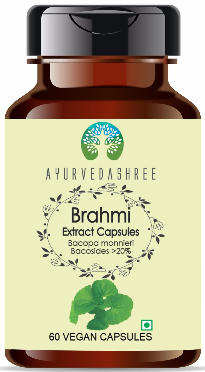 [Australia] - Brahmi Extract 500mg - 60 Vegetarian Capsules|Bacopa Monnieri Bacosides| All Natural | 100% Vegan | Gluten-Free | GMP Certified Brahmi 60 Count (Pack of 1) 