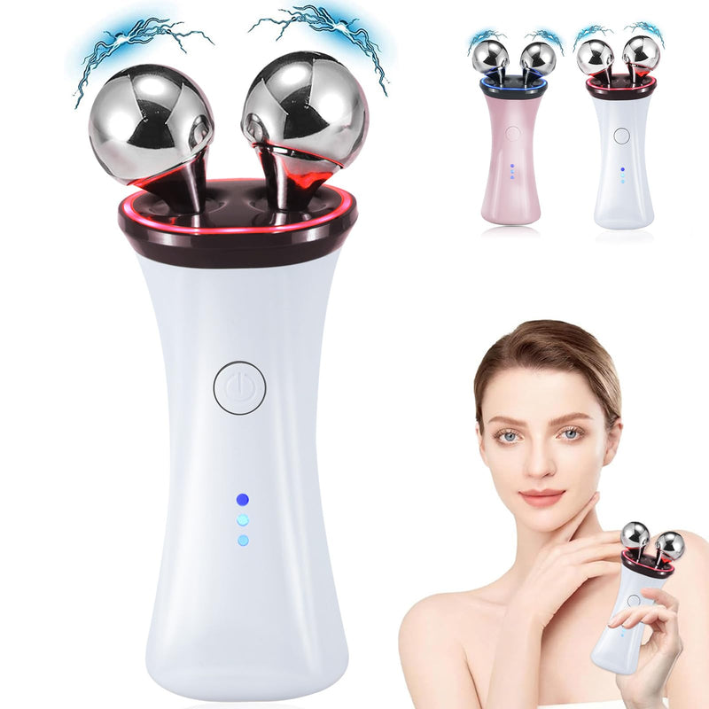 Microcurrent Facial Device - Electric Face Lifting & Toning for Face & Neck for Mother & Companion - Handheld Skin Care Device (White) White2