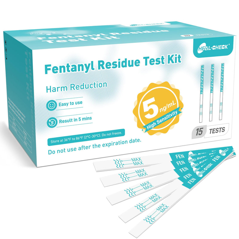 Fentanyl Test Strips, 5 ng/mL for Powders & Pills, 15 Pack | Reliable multi-tests for fentanyl screening, supporting community programs, recovery services, harm reduction initiatives