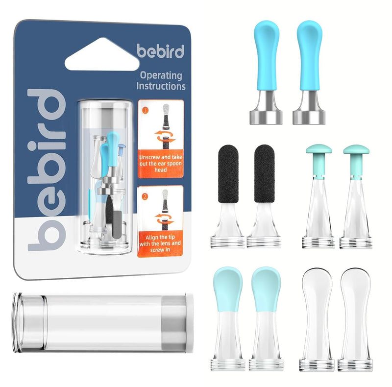 [Australia] - BEBIRD Official Replacement Tips for R1 Ear Camera - 10 PCS Ear Wax Removal Tips for Wet/Dry Earwax Cleaning - Ear Spoons Accessories Set for BEBIRD T15/W3/R3/X3/D3Pro/M9/R1 (Spiral Structure!) 