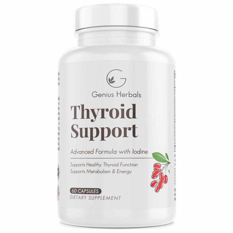 [Australia] - Thyroid Support - Advanced Formula with Iodine, Supports Metabolism & Energy, Supports Healthy Thyroid. Non-GMO Thyroid Supplement - 60 Capsules 