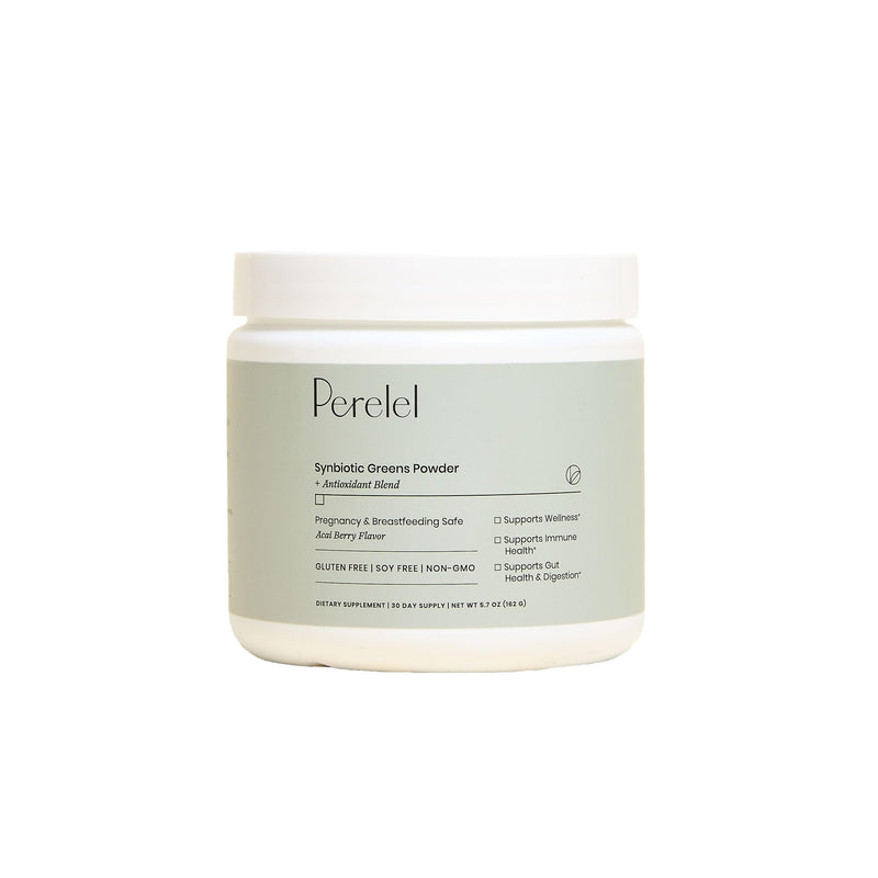 [Australia] - Perelel Synbiotic Greens Powder, Superfood Blend with Fruits, Vegetables, Probiotics, Fiber, Spirulina & Chlorella, Daily Greens Supplement, Soy & Gluten Free, Non GMO, Acai Berry Flavor, 30 Servings 