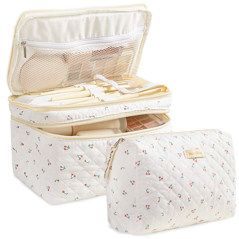 HBselect Travel Cherry Makeup Bag Toiletry Bags for Women Girls