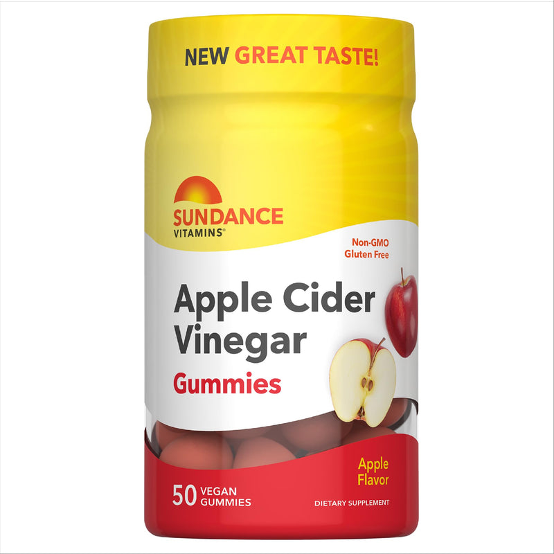 Sundance Apple Cider Vinegar Gummies for Adults | 50 Count | Apple Flavor | Vegan, Non-GMO, and Gluten Free Supplement