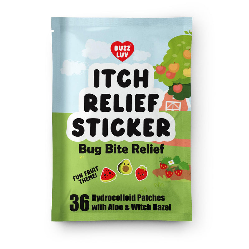 [Australia] - Hydrocolloid Itch Relief Patch, for Mosquitos, Ticks, Midges, Sandflies Bug bite Relief, Anti-Itch Patch with Aloe and Witch Hazel, Insect bite Relief, Kid-Friendly, Natural Fruit Theme 