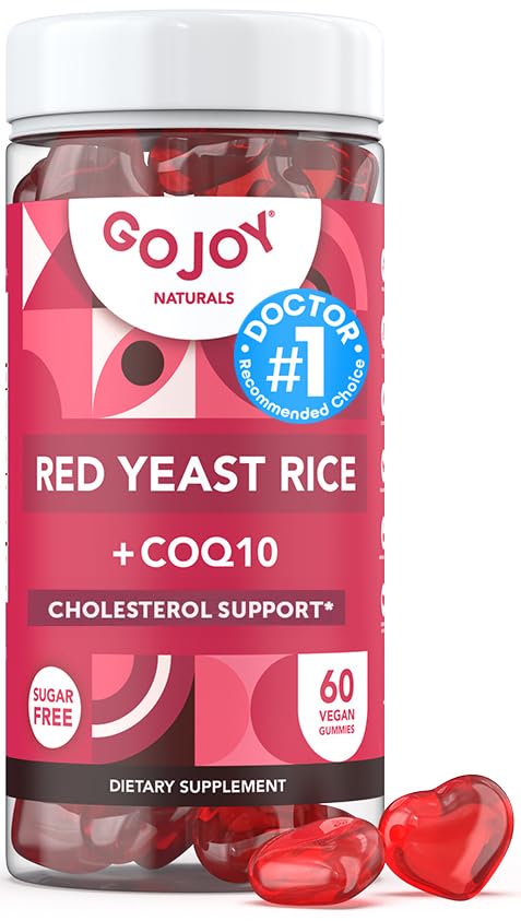 [Australia] - Sugar-Free Red Yeast Rice with CoQ10 Gummies - Cholesterol Supplements with Red Rice Yeast 1000 mg. - Cholesterol Gummies Complex - Vegan, Non-GMO, Gluten-Free & Citrinin-Free Supplement 