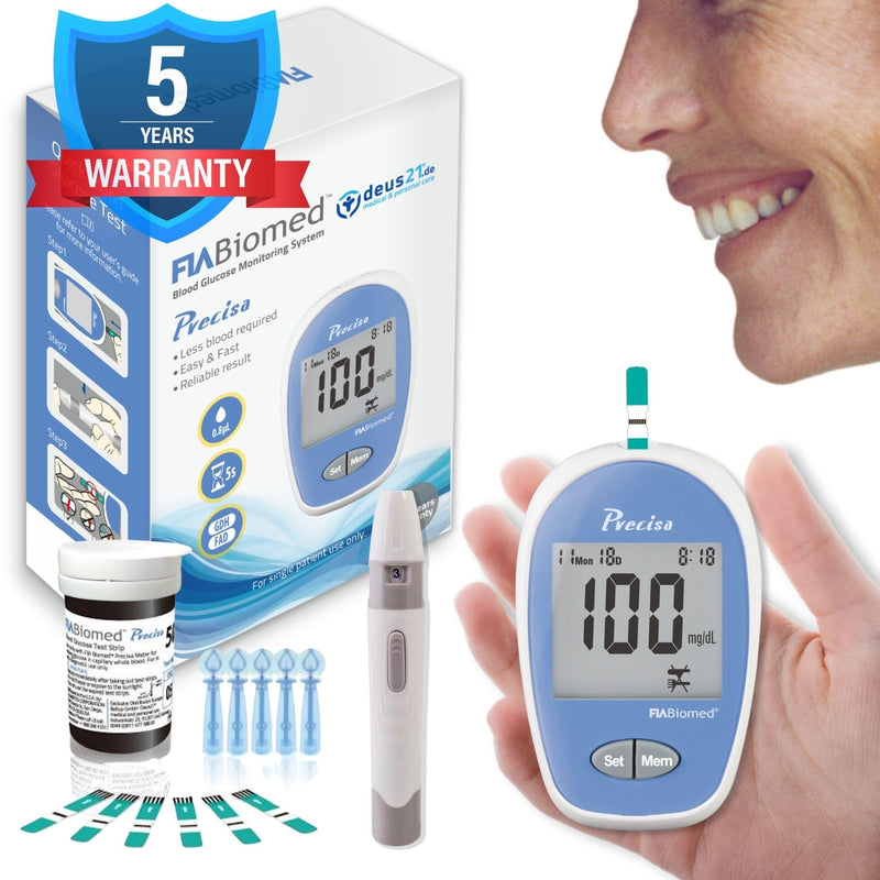 [Australia] - Blood Glucose Monitor Kit, 100 pcs Glucometer Strips, 100 pcs Lancets, 1x Blood Sugar Monitor, Carring bag. Blood Sugar Test Kit with Control Solution Kit-Type 2 100 X 