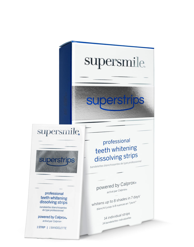 Supersmile Whitening Kit, Dissolving Strips + Toothpaste + Accelerator | 15-Min Dissolving Strips, Pro Toothpaste + Accelerator, Whitens Up to 8 Shades, Complete Whitening System, Daily Use