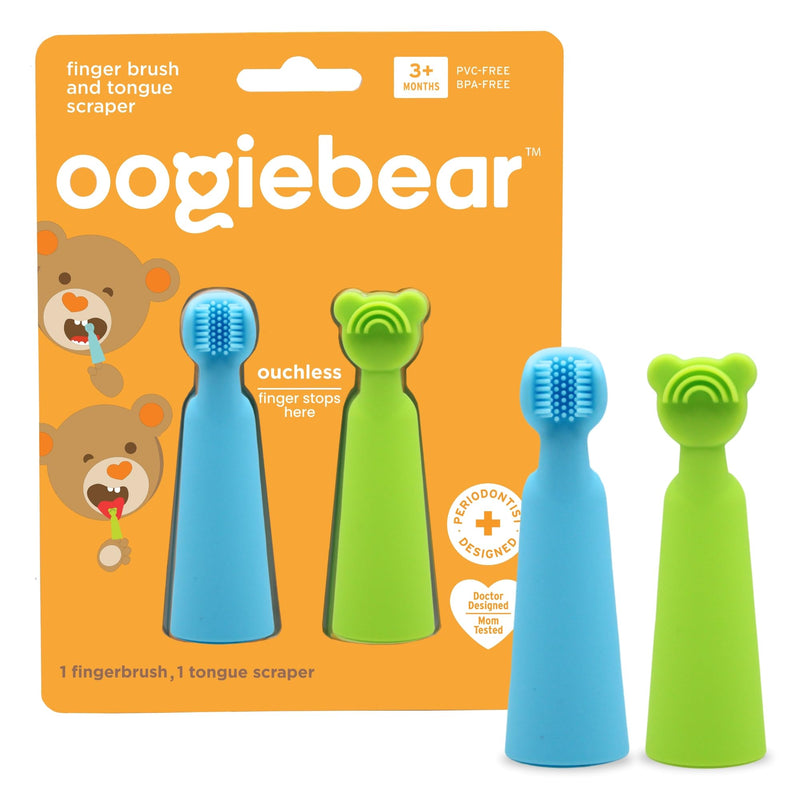 [Australia] - oogiebear Baby Finger Brush & Tongue Scraper - Gentle Oral Care, Soft Silicone, BPA-Free, for Infants & Toddlers 1 Count (Pack of 1) 