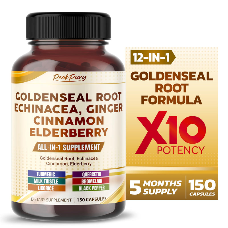[Australia] - Goldenseal Root 8000mg Echinacea 6000mg Cinnamon 4500mg Elderberry 2000mg - All-in-1 Supplement - Made in USA 150 count (pack of 1) 