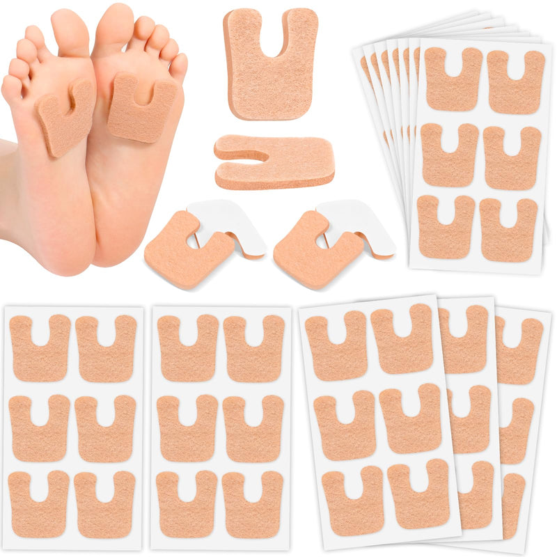 [Australia] - 72 Pcs Callus Pads for Feet Soft Felt Callus Cushions for Bottom of Foot U Shape Metatarsal Pads Pain Relief Adhesive Coin Pads Keep Protecting Calluses from Rubbing on Shoes for Women Men Heel Pads Beige 