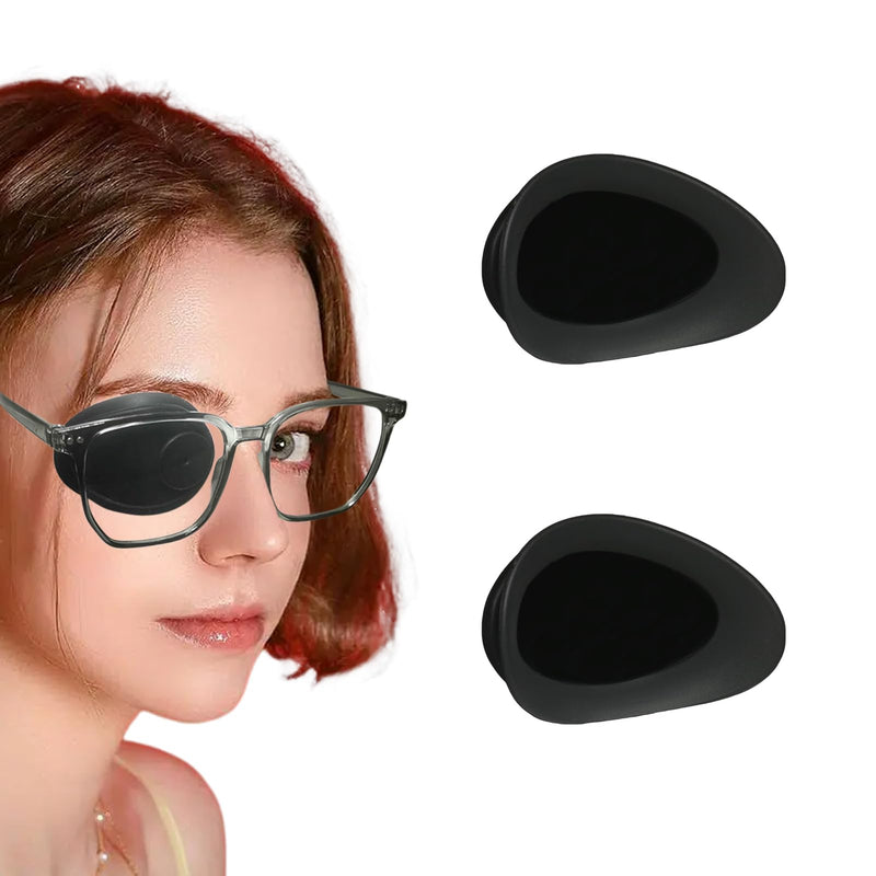 [Australia] - 2PCS Eye Patch for Glasses, Medical Eye Patch,Silicone Suction Cup Design Adjustable Amblyopia Lazy Eye Patches Suitable for Children, Adults Left and Right Eyes Lazy Eye Amblyopia Strabismus. 