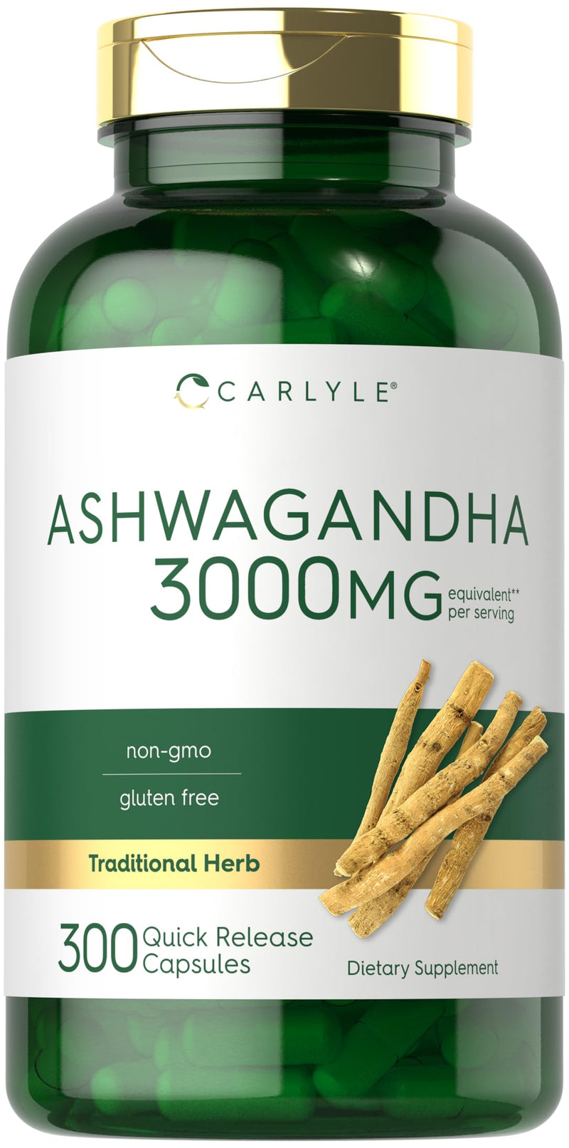 [Australia] - Carlyle Ashwagandha Supplement for Women and Men | 3000mg | 300 Capsules | Herb Root Extract with Black Pepper | Non-GMO and Gluten Free 300 Count (Pack of 1) 