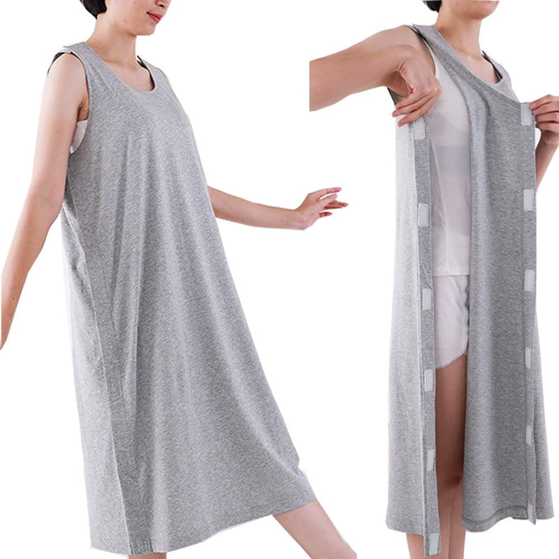 [Australia] - WEEOATAR Unisex Post Shoulder Surgery Shirts Rehab Shirt,Recovery Tear Away T-shirt,Full Open Shirt Dialysis Chemo Clothing XX-Large Grey,long 