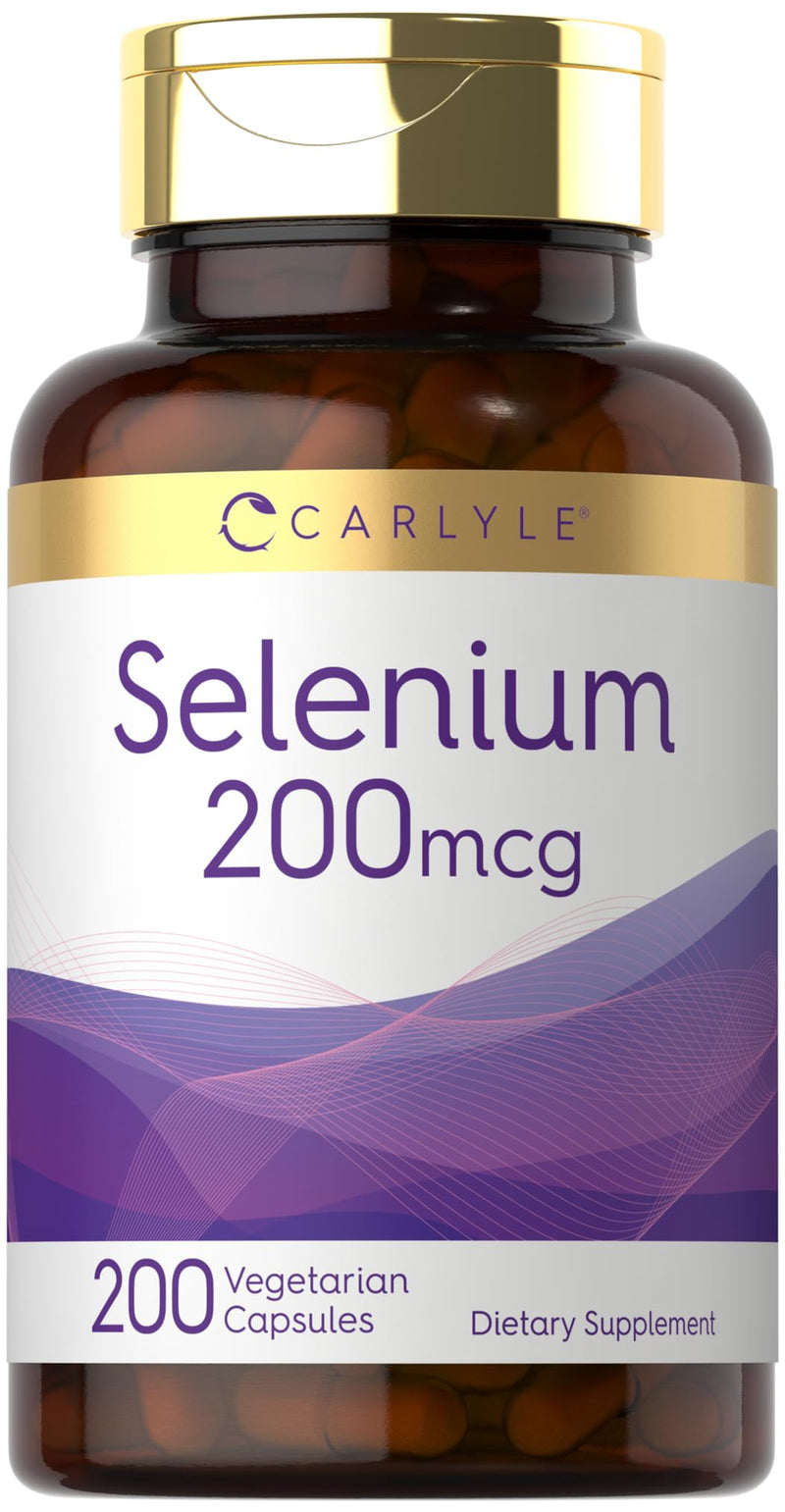 [Australia] - Carlyle Yeast Free Selenium Supplement | 200mcg | 200 Capsules | Vegetarian, Non-GMO, and Gluten Free Mineral Formula | L-Selenomethionine | Value Size 200 Count (Pack of 1) 