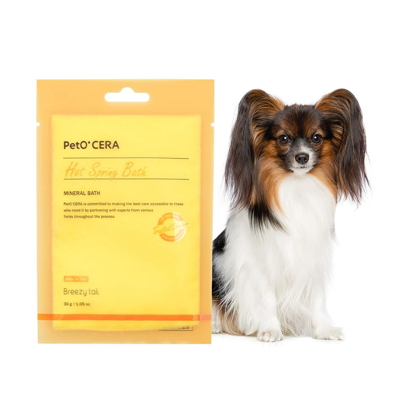 PetO'Cera Hot Spring Bath for Dogs, Soothes & Rejuvenates Skin, Relieves Itching, Alps Hot Spring Water, Loved by Top Korean Groomers – Easy Breezy, Professional Spa Care at Home (30g x 3 Pouches) - PawsPlanet Australia