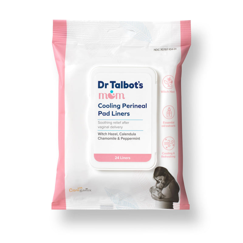 [Australia] - Dr. Talbot's Mom Postpartum Perineal Pad Liners - Instant Cooling Witch Hazel Pad Liners for Postpartum Care - 24 Liners Cooling Perineal Pad Liners 
