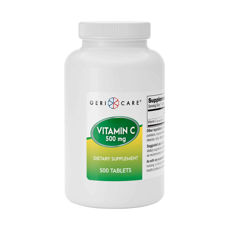 GeriCare Vitamin C 500 mg Antioxidant, Immune System Support, Nutritional Supplement Tablets, 500 Count (Pack of 1) 500 Count (Pack of 1) 500mg