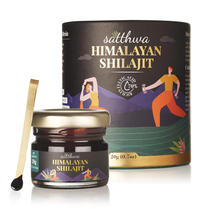 [Australia] - Satthwa Pure Himalayan Shilajit Resin High Potency for Men & Women - 85+ Trace Minerals - 75%+ Fulvic Acid - 50 Servings for Energy Boost & Immune Support - Lab Test Report - 20g (0.7oz) 