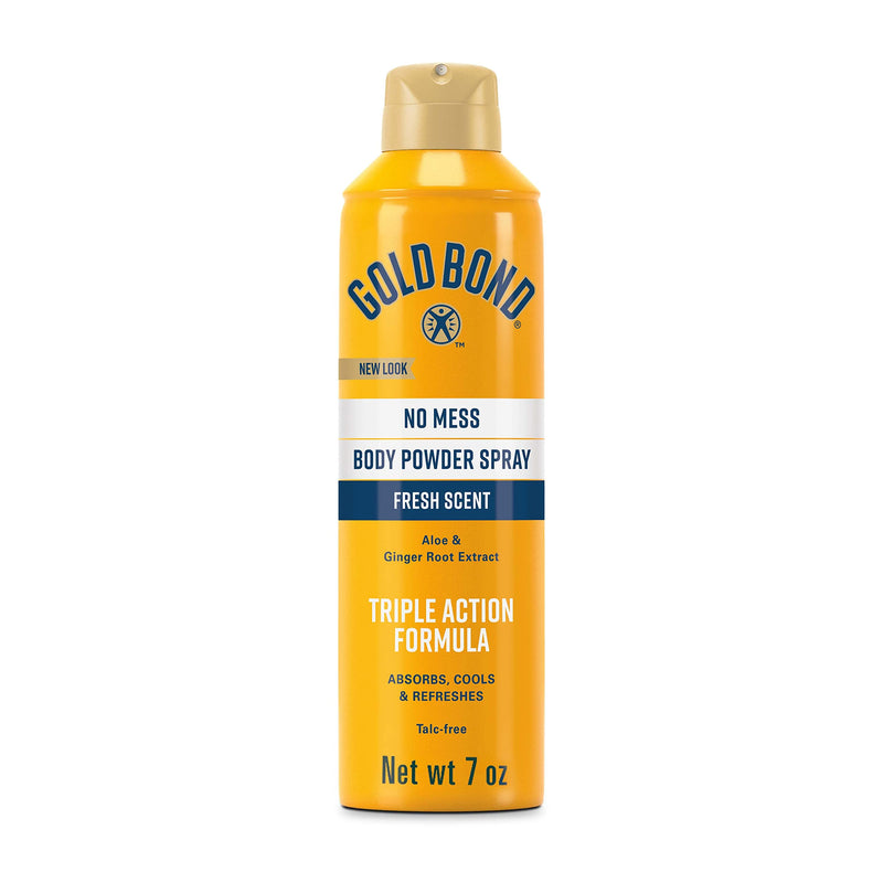 Gold Bond No Mess Talc-Free Foot and Body Powder Sprays, 7 oz., Fresh Scent, With Triple Action Formulas