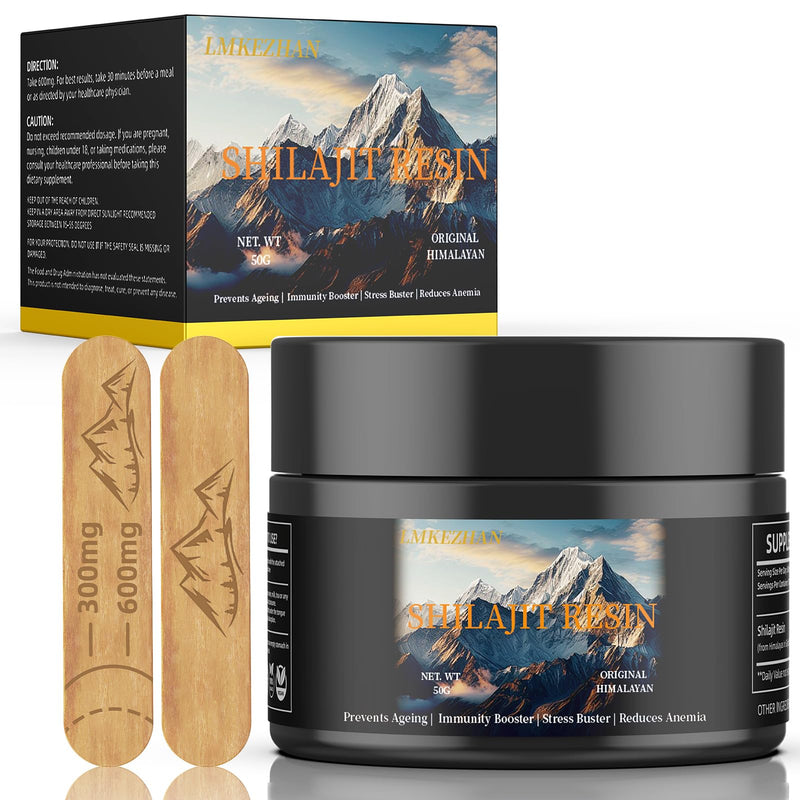 [Australia] - Shilajit Pure Himalayan Organic, High Potency Gold Grade Himalayan Natural Shilajit Resin for Men & Women, Trace Minerals & Fulvic Acid, Energy Supplement & Immune Support, with Lab Test Report (50G) 