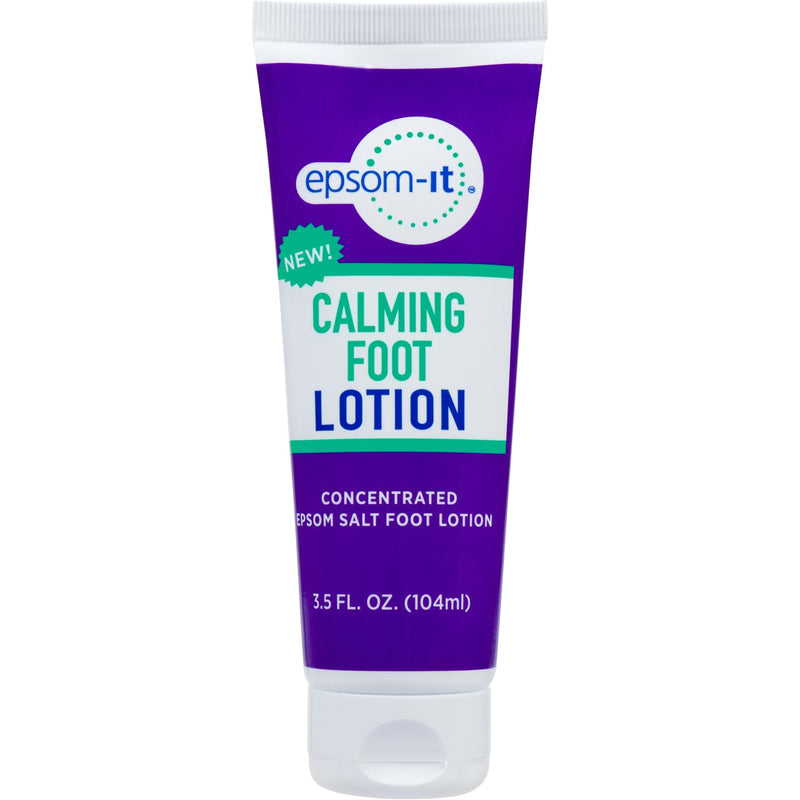 Epsom-IT Calming Foot Magnesium Lotion, Epsom Salt with Urea, 3.5 Fl Oz | 100% Pure Magnesium Sulfate, Greaseless, Fragrance-free, Topical Cream for Tired Feet & Ankles, Tough Skin and Cracked Heels 3.5 Fl Oz (Pack of 1)