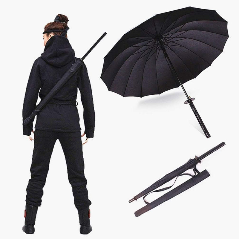WPOZD Samurai Umbrella Semi-automatic Samurai umbrella is a creative gift for wind and rain protection outdoors 24 bone