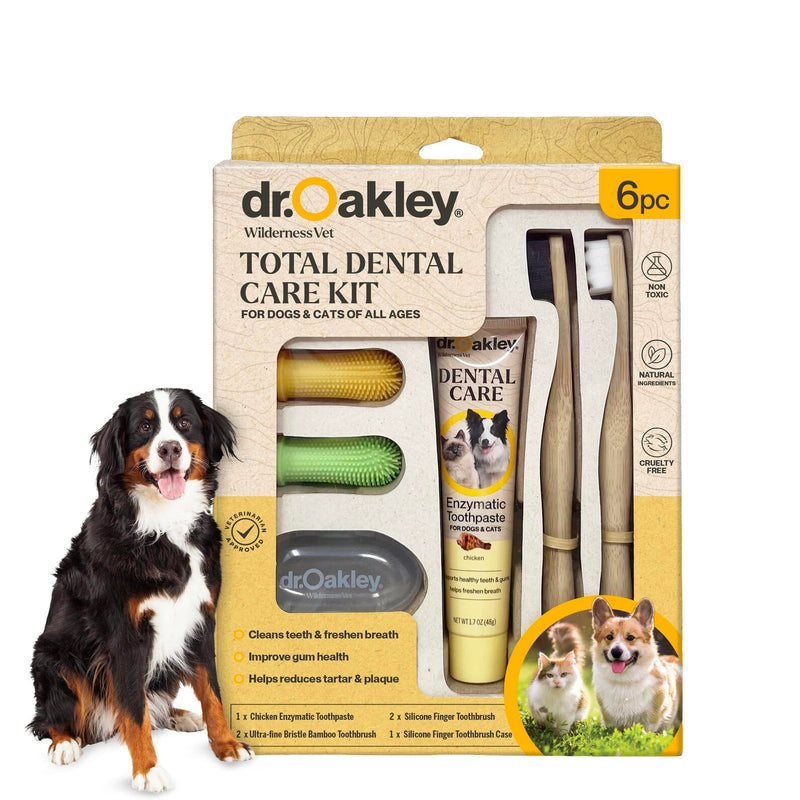 Total Dental Care Kit for Dogs & Cats: Chicken Flavor -Toothpaste, Brushes, and Case, Natural - PawsPlanet Australia