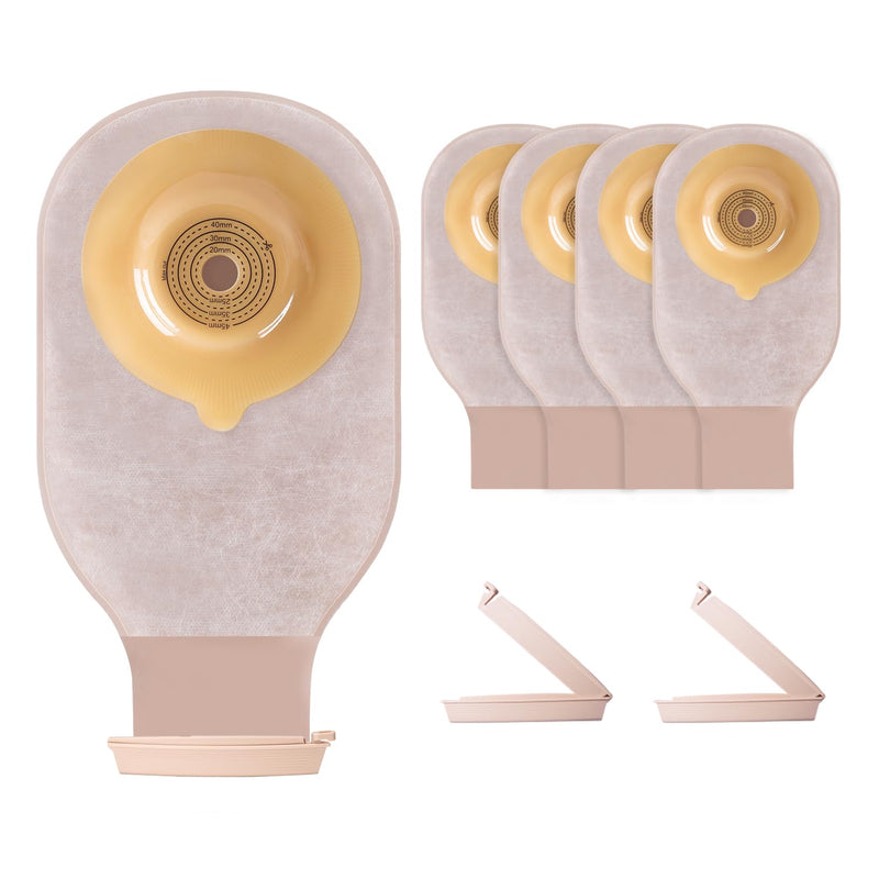 [Australia] - 10 PCS Colostomy Bags, One Piece Convex Ostomy Bag Ostomy Supplies,15mm-45mm Cut-to-Fit Drainable Pouches for Stoma Care 