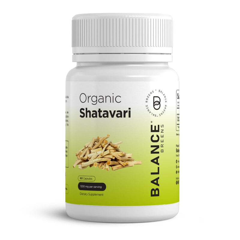 [Australia] - Organic Shatavari Capsules 1200mg - 60 Capsules - Lactation Vitamins for Breastfeeding - Hormonal Balance for Women - Asparagus Racemosus Roots Herb 60 Count (Pack of 1) 