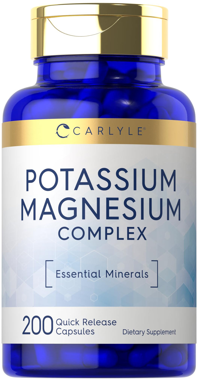 [Australia] - Carlyle Potassium Magnesium Supplement | 200 Count | Non-GMO & Gluten Free Complex 200 Count (Pack of 1) 