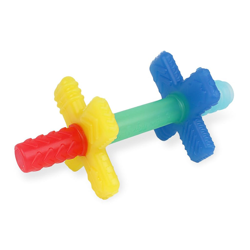 [Australia] - Itzy Ritzy Teensy Tube Teether; Textured Hollow Baby Teething Tube That Reaches Front Teeth & Back Molars, Made of Soft Silicone (Rainbow) Rainbow 