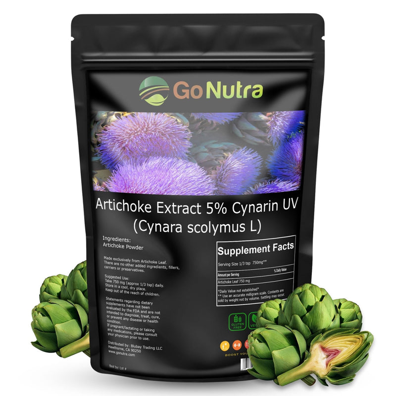 [Australia] - Go Nutra Artichoke Extract Powder Potent 5% Cynarin Artichoke Powder Pure Artichoke Leaf & Stem 4oz. | 150 servings 