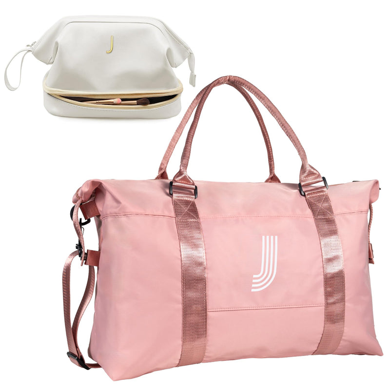 Personalized Makeup Bag + Personalized Travel Duffel Bag, Gift for Her