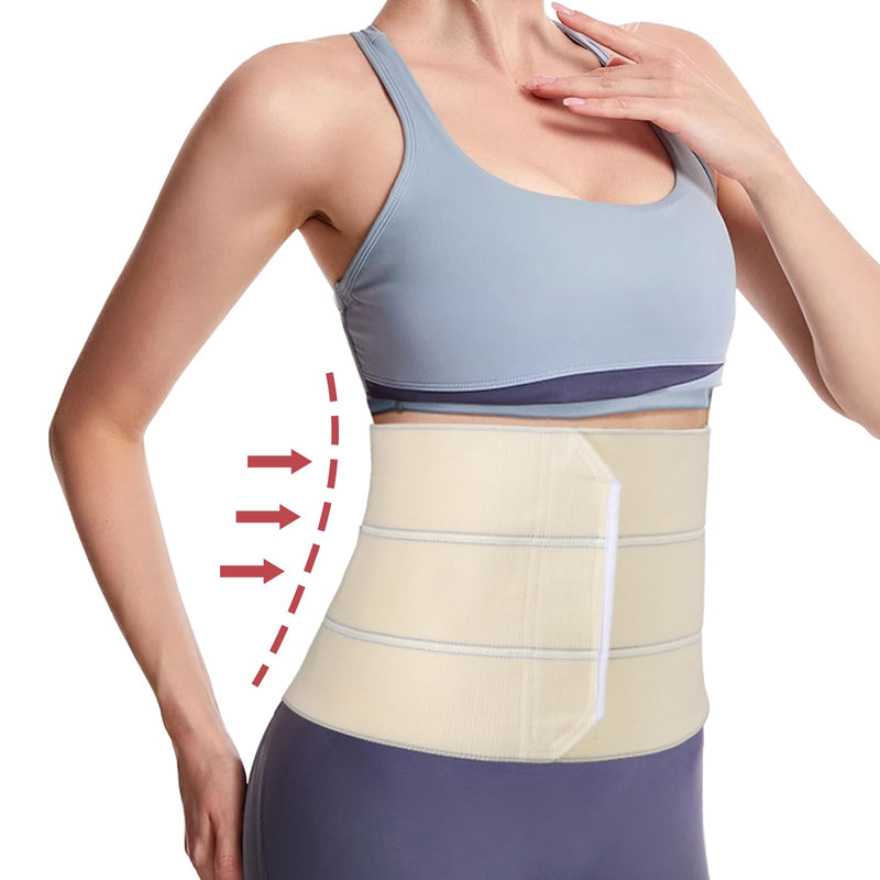 [Australia] - Elastic Abdominal Binder Lower Waist Support Belt, Umbilical Hernia Support Pad Universal Wide Belly Girdle Stomach Surgical Compression Wrap for Men and Women (White, XX-Large) White 