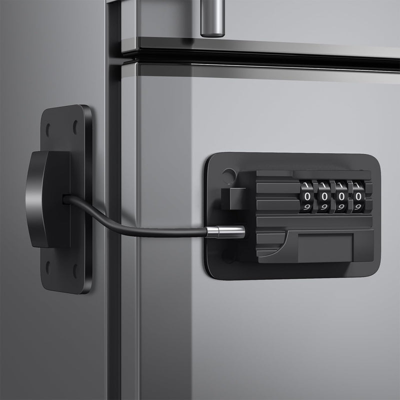 [Australia] - Fridge Lock, Upgraded Refrigerator Lock Combination, Freezer Lock for Upright Freezer, Cabinet Lock with Code for Child Safety, Refrigerator Lock for Kids, Black 