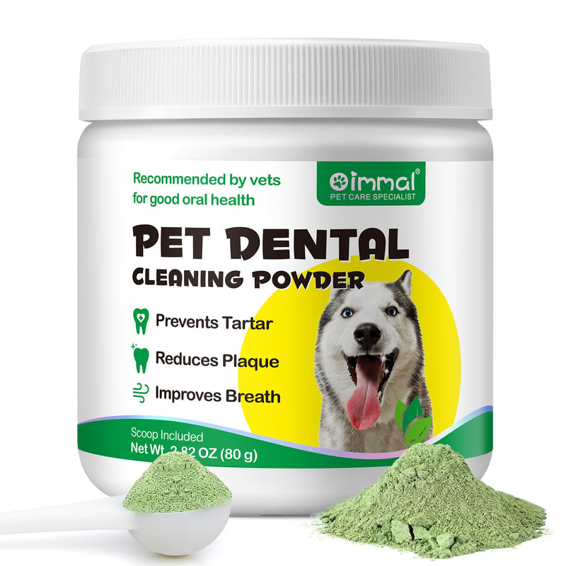 Dog Teeth Cleaning Powder,80g Dogs Dental Powder for Dog Teeth Cleaning,Dog Plaque and Tartar Remover,Dog Breath Freshener-Dental Care for All Dogs - PawsPlanet Australia