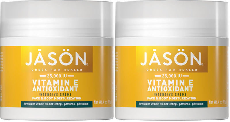 JASON Vitamin E Antioxidant Intensive Crème Face & Body Moisturization,25,000 IU Body Cream Moisturizer,4 Fluid Ounces,(Pack of 2) 4 Ounce (Pack of 2)