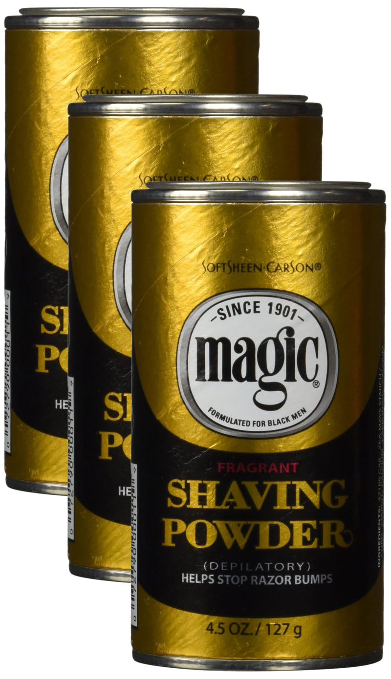 [Australia] - SoftSheen-Carson Magic Razorless Shaving for Men, Magic Shaving Powder with Fragrance, Coarse Textured Beards, Formulated for Black Men, Depilatory, Helps Stop Razor Bumps, Since 1901, 4.5 oz 