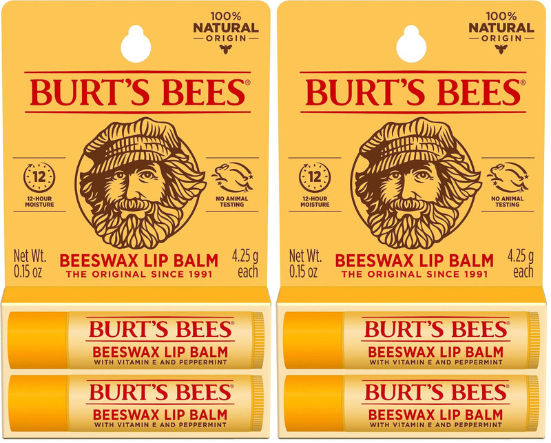 Burt's Bees Lip Balm Easter Basket Stuffers - Original Beeswax, Lip Moisturizer With Responsibly Sourced Beeswax, Tint-Free, Natural Conditioning Lip Treatment, 2 Tubes, 0.15 oz. (Pack of 2) 2 Count (Pack of 2)