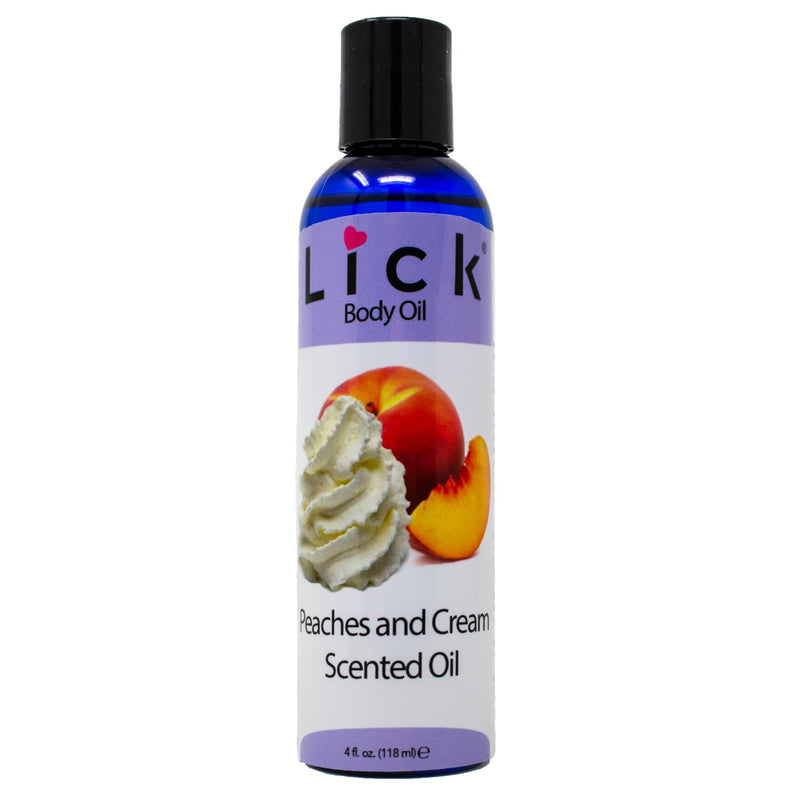 LICK Peachs and Cream Creamy Scented Body Oil – Non-Greasy Daily Hydration with Almond Oil & Vitamin E – 4 oz
