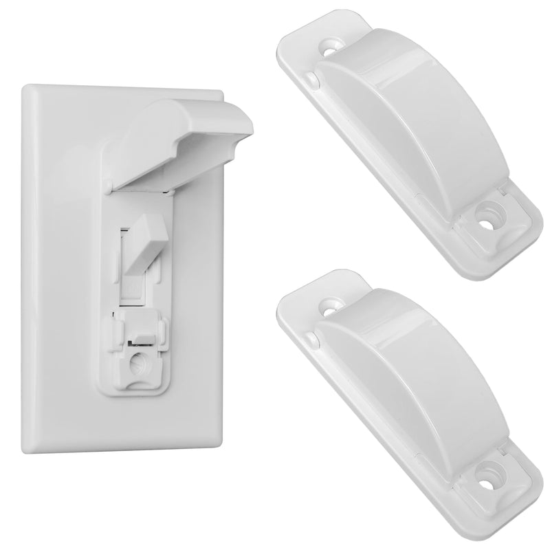 [Australia] - 2 Light Switch Guard Cover, Baby Proof Wall Switch Cover Guard for Toggle Light Switch Protects Your Lights or Circuits from Being Accidentally Turned On or Off 2 pack / white 