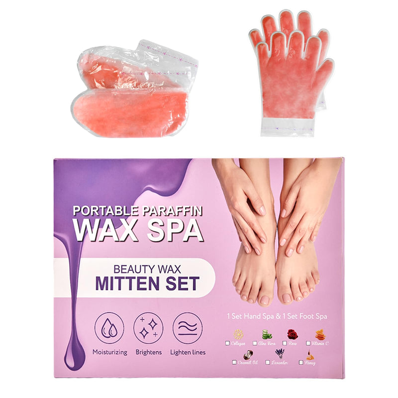 [Australia] - 10-Minute Paraffin Hand & Foot Treatments, Self Contained Paraffin Wax Gloves and Booties Set for Intensive Hydration At Home (Vitamin C) 