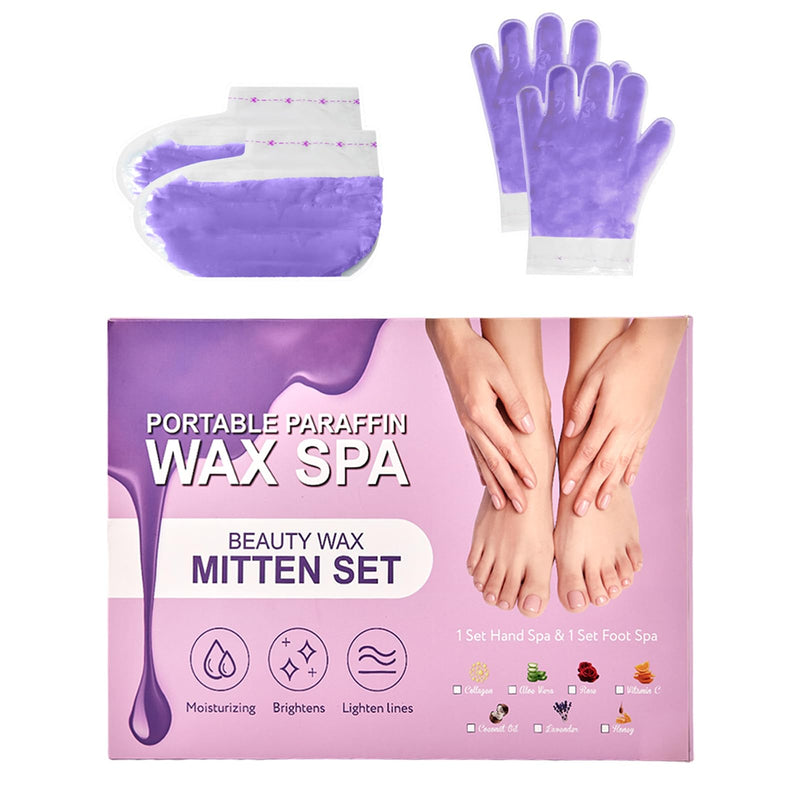 [Australia] - 10-Minute Paraffin Hand & Foot Treatments, Self Contained Paraffin Wax Gloves and Booties Set for Intensive Hydration at Home (Lavender) Lavender One size for most 